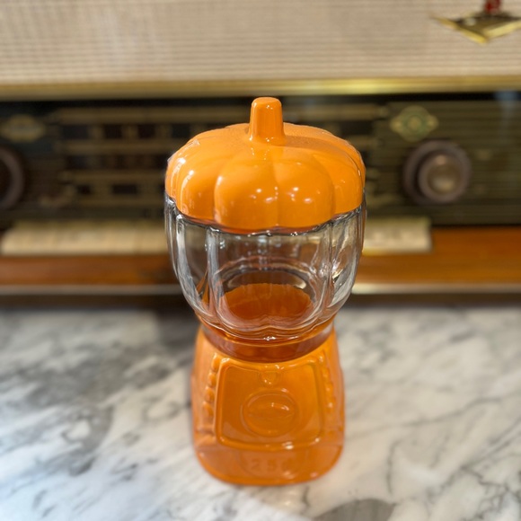 ✨NEW🎃Target Bullseye Playground Orange Pumpkin Glass Gumball Machine Jar🍭 - Picture 4 of 15